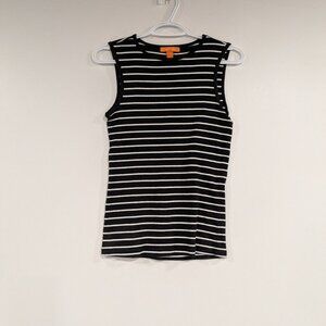 Joe Fresh Ribbed Striped Tank Black White Size XS